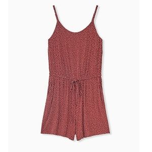 Torrid super soft brick red polka dot drawstring shorts romper